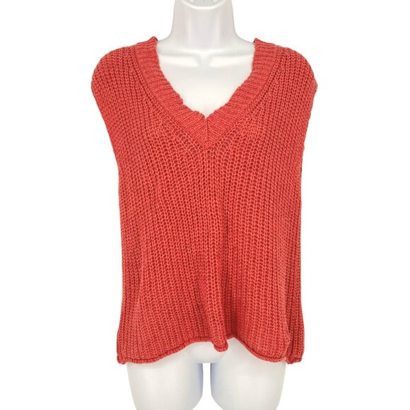 Velvet By Graham & Spencer Peach Knit V-Neck Sleeveless Sweater Size XS - Picture 1 of 13